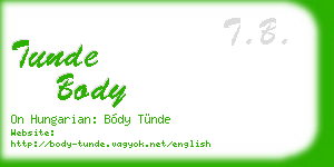 tunde body business card
